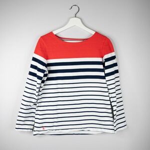Joules Top Women's Large 10/12 Nautical Red White Blue long sleeved shirt